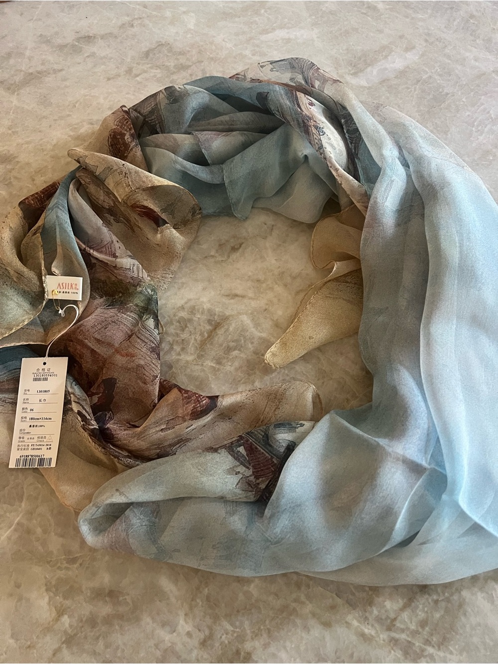 New Floral Silk Scarf